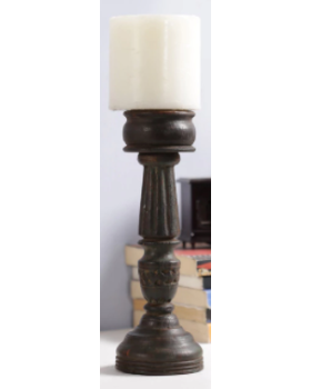 WENGE CARVED CANDLE STAND WENGE CARVED CANDLE STAND